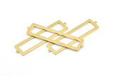 Pirinç Dikdörtgen Konnektör, 2 Döngülü 6 Ham Pirinç Dikdörtgen Konnektör (57x14x1mm) E124