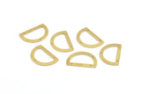 Half Moon Blank, 12 Raw Brass Semi Circle Blank Charms With 3 Holes, Pendants, Earrings, Findings (21.5x14.5x0.8mm) E012