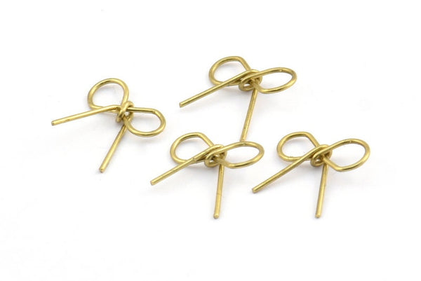 Brass Wire Connector, 50 Raw Brass Wire Ribbon Connectors, Charms, Findings (10x11x0.60mm) BS 2085