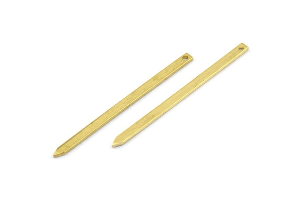 Brass Necklace Bar, 24 Raw Brass Bars With 1 Hole (35x2x0.8mm) E110