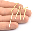 Brass Necklace Bar, 24 Raw Brass Bars With 1 Hole (35x2x0.8mm) E110