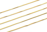Brass Cube Chain, 5M Raw Brass Cube Chain (1mm) Z021