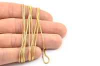 Brass Cube Chain, 5M Raw Brass Cube Chain (1.2mm) Z058