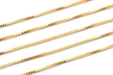 Brass Cube Chain, 5M Raw Brass Cube Chain (1.5mm) Z074