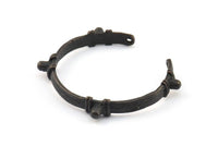 Siyah Dokulu Charm, 2 Delikli 1 Oksitlenmiş Pirinç Siyah Dokulu Kolye, Kolye Bulucu (103x4,5x5mm) V040 S510