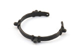Siyah Dokulu Charm, 2 Delikli 1 Oksitlenmiş Pirinç Siyah Dokulu Kolye, Kolye Bulucu (103x4,5x5mm) V040 S510