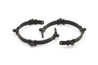 Siyah Dokulu Charm, 2 Delikli 1 Oksitlenmiş Pirinç Siyah Dokulu Kolye, Kolye Bulucu (103x4,5x5mm) V040 S510