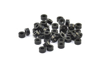 Black Industrial Spacer Beads - 25 Oxidized Brass Industrial Findings, Spacer Beads (6x3mm) A0435 S376