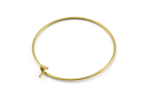 Brass Earring Wires, 25 Raw Brass Earring Studs, Wire Hoops (30x0.70mm) E184