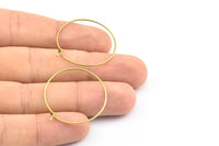 Brass Earring Wires, 25 Raw Brass Earring Studs, Wire Hoops (30x0.70mm) E184