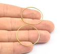 Brass Earring Wires, 25 Raw Brass Earring Studs, Wire Hoops (30x0.70mm) E184