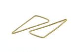Brass Triangle Charm, 24 Raw Brass Triangle Charms with Soft Edges (44x19x1mm) E177