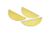 Half Moon Charm, Raw Brass Semi Circle Blanks With 2 Holes (37x15x0.8mm) N0410