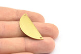 Half Moon Charm, Raw Brass Semi Circle Blanks With 2 Holes (37x15x0.8mm) N0410