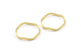 Brass Circle Rings, 24 Raw Brass Wavy Circle Rings, Charms (17.50x0.80x1.5mm) E188