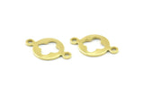 Brass Circle Charm, Raw Brass Circle Charms With 2 Holes, Findings (16x10x0.8mm) A0879