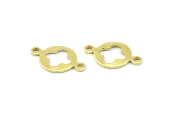 Brass Circle Charm, Raw Brass Circle Charms With 2 Holes, Findings (16x10x0.8mm) A0879