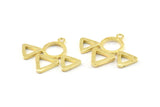 Brass Triangle Pendant, 3 Raw Brass Triangle Pendants With 1 Loop, Jewelry Findings (27x31.5x2mm) BS 1981
