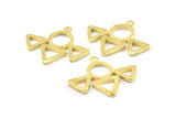 Brass Triangle Pendant, 3 Raw Brass Triangle Pendants With 1 Loop, Jewelry Findings (27x31.5x2mm) BS 1981