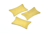 Brass Flat Pillow, 6 Raw Brass Flat Pillow Stamping Blank (33x20x0.80mm)  D0055--C075