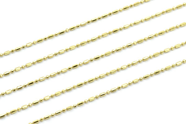 10 Meters 16.5 Feet 1.2mm Raw Brass Ball Chain - Brs5 Z101