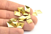 Brass Rhombus Pyramid, 150 Raw Brass Diamond Pyramid Charms, Findings (17x12mm) Brs 689 A0272
