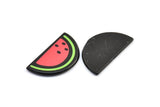 Fridge Magnet Parts, 5 Fridge Plastic Slice Watermelon Magnet Parts (34x20x2.5mm)