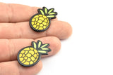 Fridge Magnet Parts, 5 Fridge Plastic Pineapple Magnet Parts (35x18.5x2mm)
