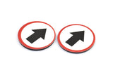 Fridge Magnet Parts, 3 Fridge Plastic Traffic Sign Magnet Parts (34x2.5mm)