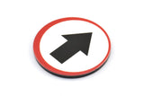 Fridge Magnet Parts, 3 Fridge Plastic Traffic Sign Magnet Parts (34x2.5mm)