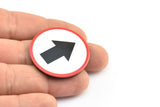 Fridge Magnet Parts, 3 Fridge Plastic Traffic Sign Magnet Parts (34x2.5mm)