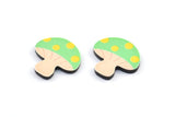 Fridge Magnet Parts, 8 Fridge Plastic Mushroom Magnet Parts (17.5x2mm)