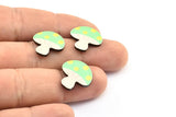 Fridge Magnet Parts, 8 Fridge Plastic Mushroom Magnet Parts (17.5x2mm)