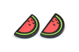 Fridge Magnet Parts, 8 Fridge Plastic Slice Watermelon Magnet Parts (18x10.5x2.2mm)