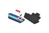 Fridge Magnet Parts, 6 Fridge Plastic Ship Magnet Parts (24x17x2.2mm)
