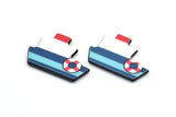 Fridge Magnet Parts, 6 Fridge Plastic Ship Magnet Parts (24x17x2.2mm)