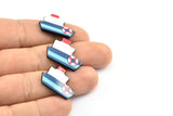 Fridge Magnet Parts, 6 Fridge Plastic Ship Magnet Parts (24x17x2.2mm)
