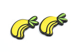 Fridge Magnet Parts, 4 Fridge Plastic Banana Magnet Parts (34x19x2mm)