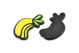 Fridge Magnet Parts, 4 Fridge Plastic Banana Magnet Parts (34x19x2mm)