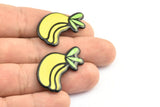 Fridge Magnet Parts, 4 Fridge Plastic Banana Magnet Parts (34x19x2mm)