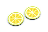 Fridge Magnet Parts, 4 Fridge Plastic Lemon Slice Magnet Parts (25x2mm)