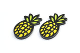 Fridge Magnet Parts, 6 Fridge Plastic Pineapple Magnet Parts (26x13x2mm)