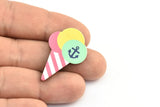 Fridge Magnet Parts, 3 Fridge Plastic Ice Cream Magnet Parts (34x22x2.2mm)