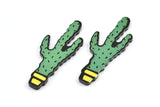 Fridge Magnet Parts, 4 Fridge Plastic Cactus Magnet Parts (44.5x18.5x2.2mm)