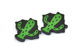 Fridge Magnet Parts, 8 Fridge Plastic Cactus Magnet Parts (22x22x1.7mm)