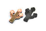 Fridge Magnet Parts, 6 Fridge Plastic Flowering Cactus Magnet Parts (23x17.5x2.4mm)