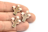 Fridge Magnet Parts, 6 Fridge Plastic Flowering Cactus Magnet Parts (23x17.5x2.4mm)
