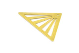 Brass Triangle Charm, 10 Raw Brass Triangle Pendant with 1 holes (45x35x35mm)  A0009