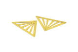 Brass Triangle Charm, 10 Raw Brass Triangle Pendant with 1 holes (45x35x35mm)  A0009