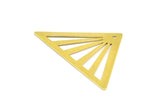 Brass Triangle Charm, 10 Raw Brass Triangle Pendant with 1 holes (45x35x35mm)  A0009